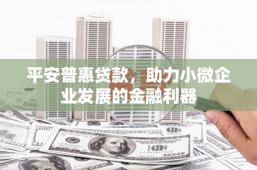 恒春平安普惠贷款，助力小微企业发展的金融利器