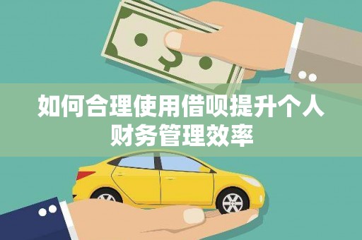 恒春如何合理使用借呗提升个人财务管理效率
