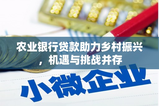 恒春农业银行贷款助力乡村振兴，机遇与挑战并存