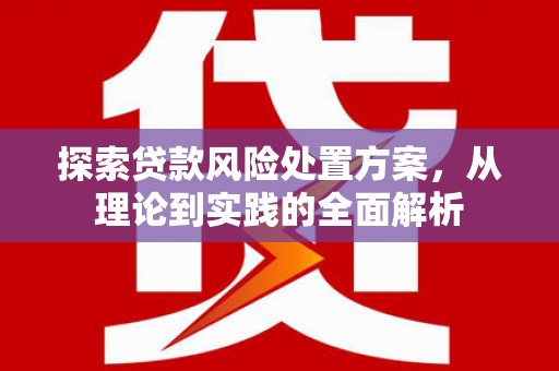 恒春探索贷款风险处置方案，从理论到实践的全面解析
