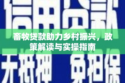 恒春畜牧贷款助力乡村振兴，政策解读与实操指南