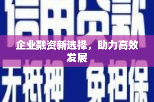恒春企业融资新选择，助力高效发展